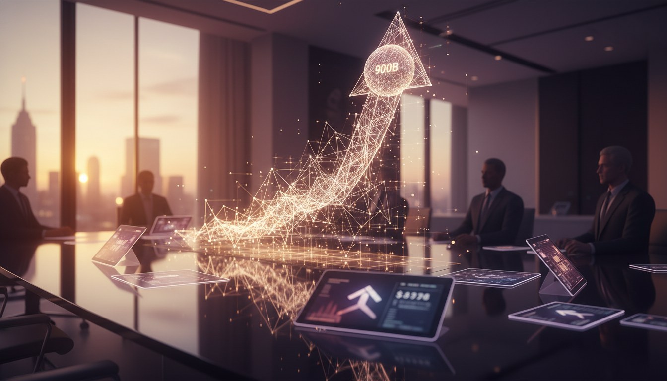 Financial charts and venture capital documents representing a major AI funding round
