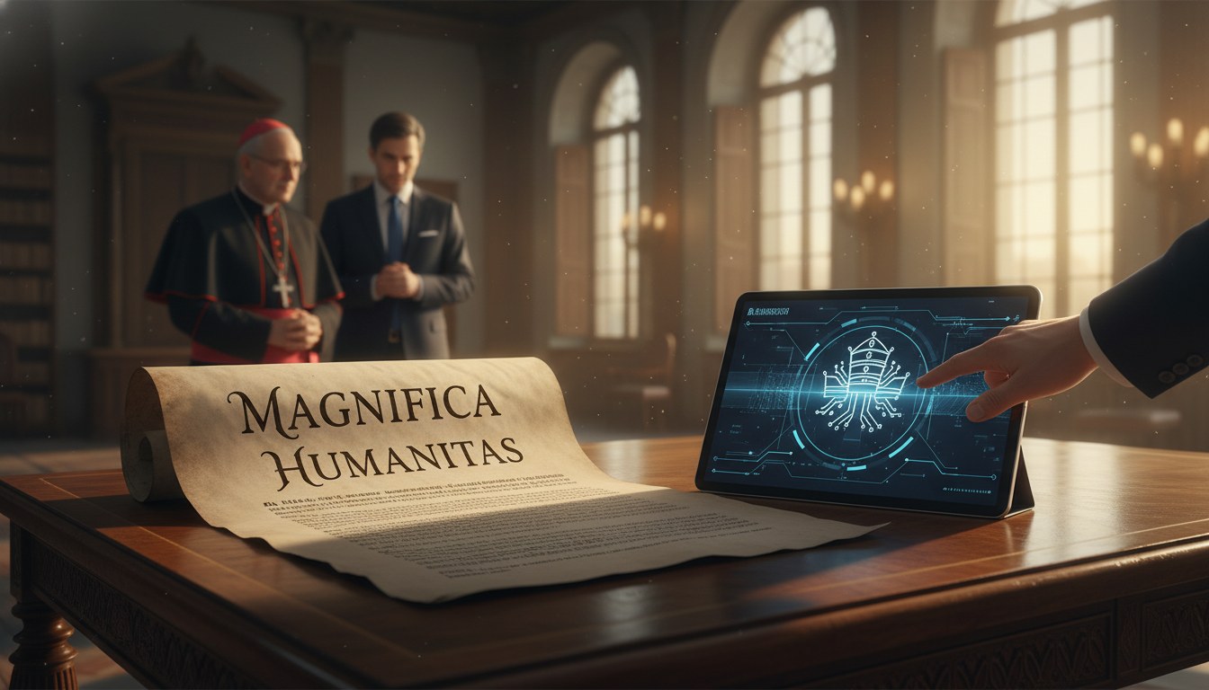 Research workspace with AI alignment documentation and ethics frameworks visible on screens